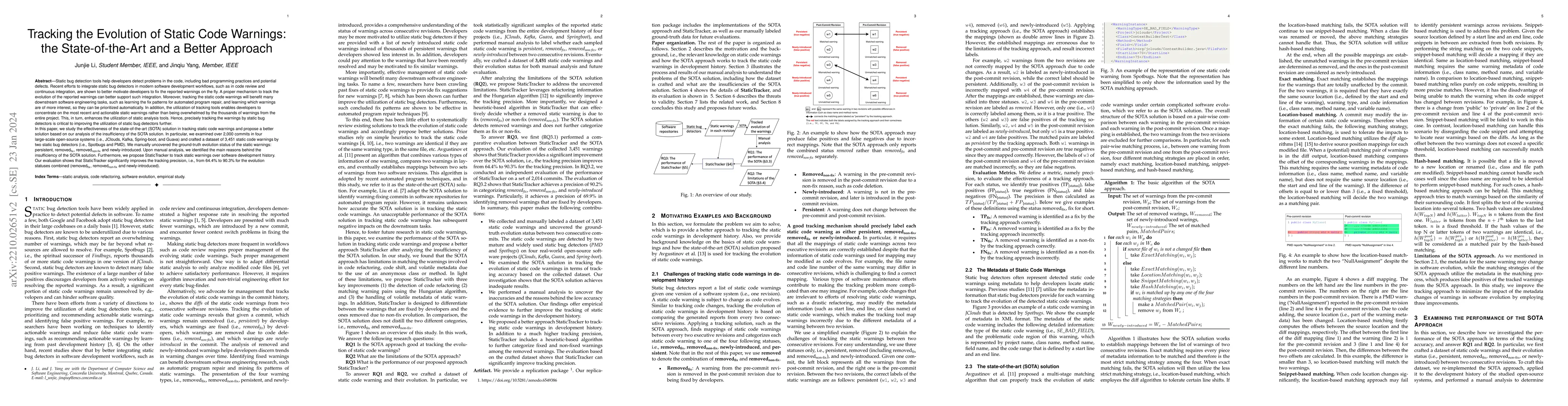 Thumbnail for Tracking the Evolution of Static Code Warnings: the State-of-the-Art and
  a Better Approach