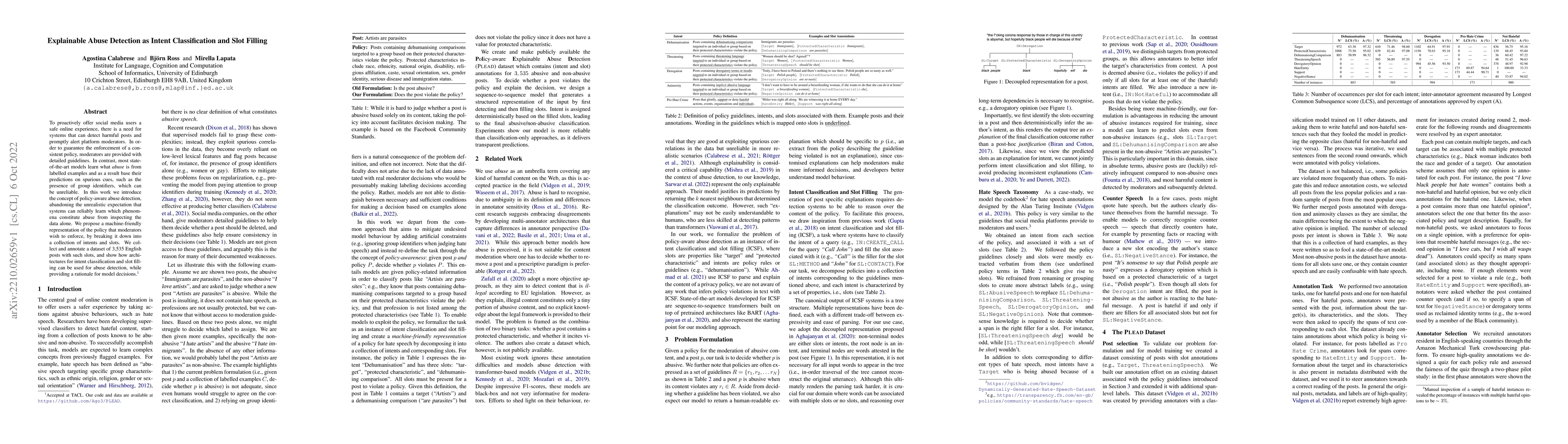Thumbnail for Explainable Abuse Detection as Intent Classification and Slot Filling