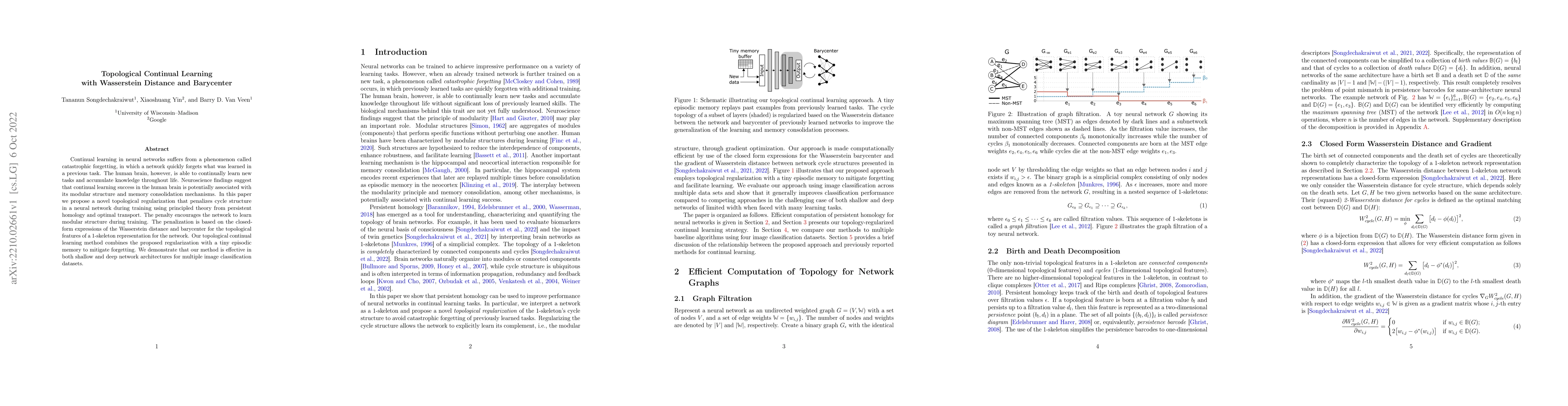 Thumbnail for Topological Continual Learning with Wasserstein Distance and Barycenter