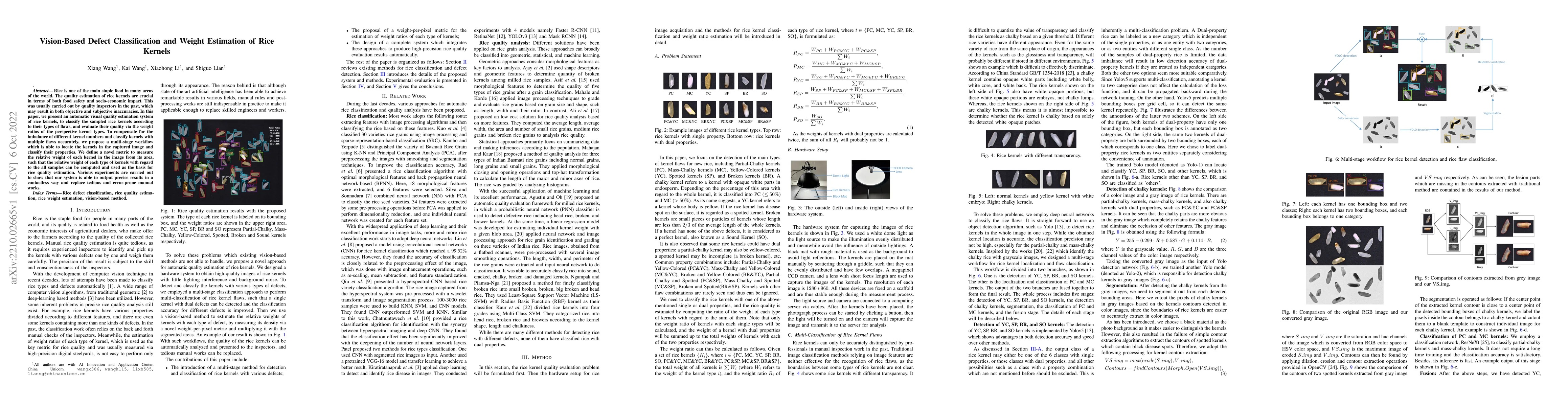 Thumbnail for Vision-Based Defect Classification and Weight Estimation of Rice Kernels