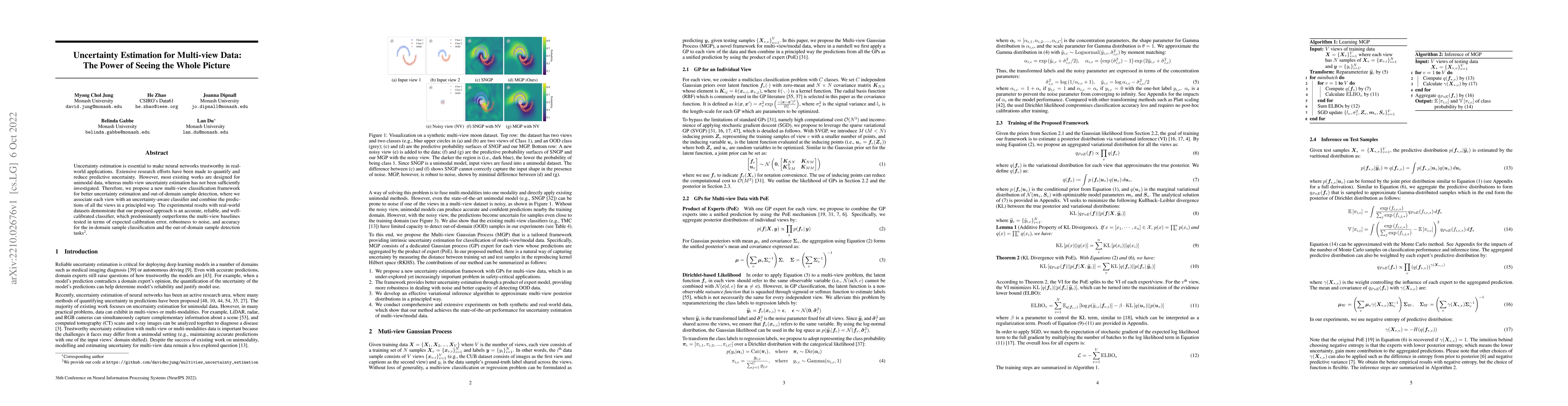 Thumbnail for Uncertainty Estimation for Multi-view Data: The Power of Seeing the
  Whole Picture