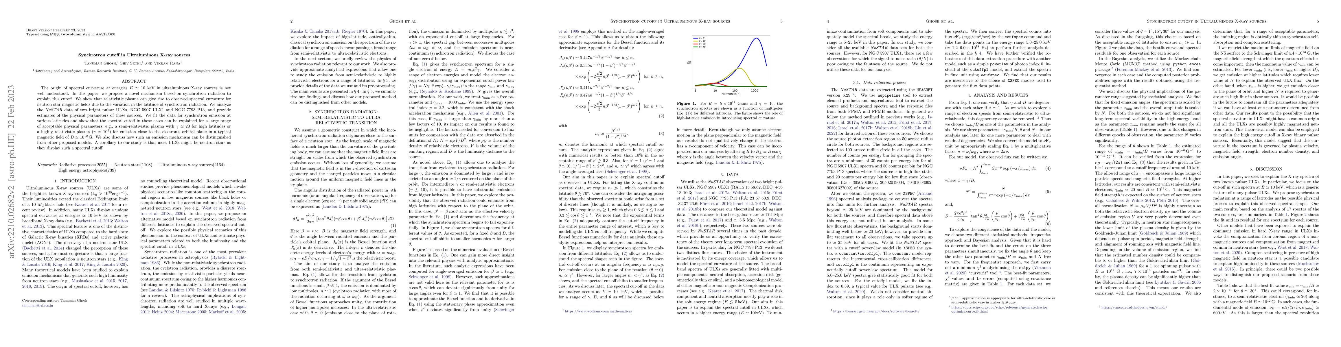 Thumbnail for Synchrotron cutoff in Ultraluminous X-ray sources