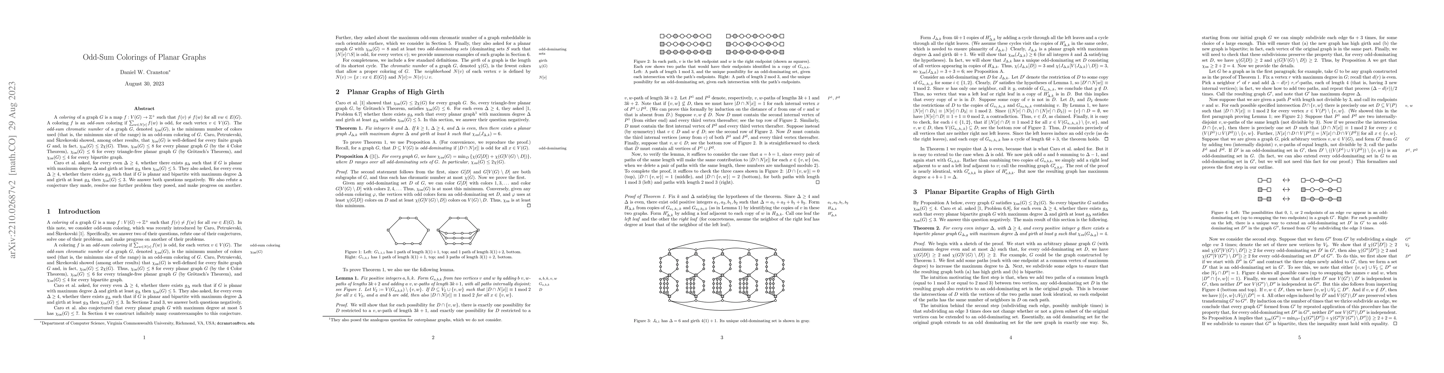 Thumbnail for Odd-Sum Colorings of Planar Graphs