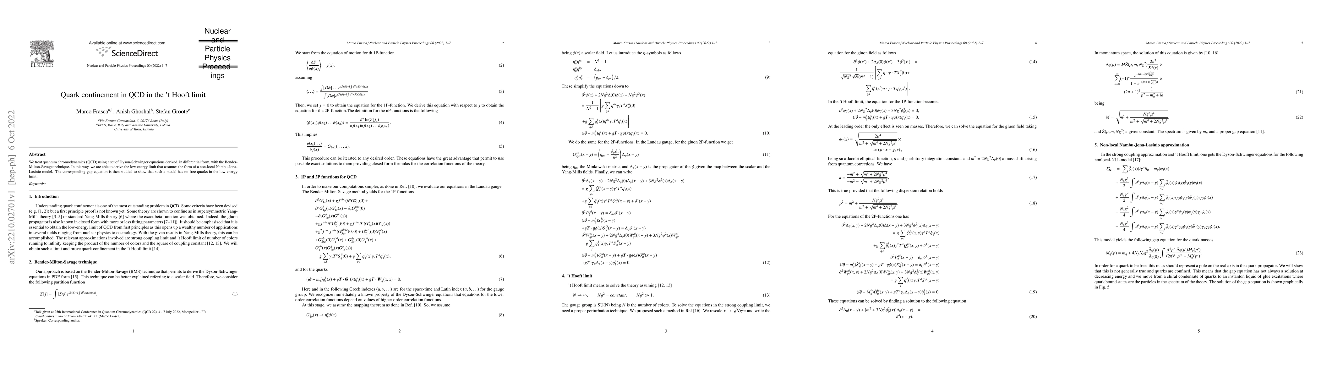 Thumbnail for Quark confinement in QCD in the 't Hooft limit