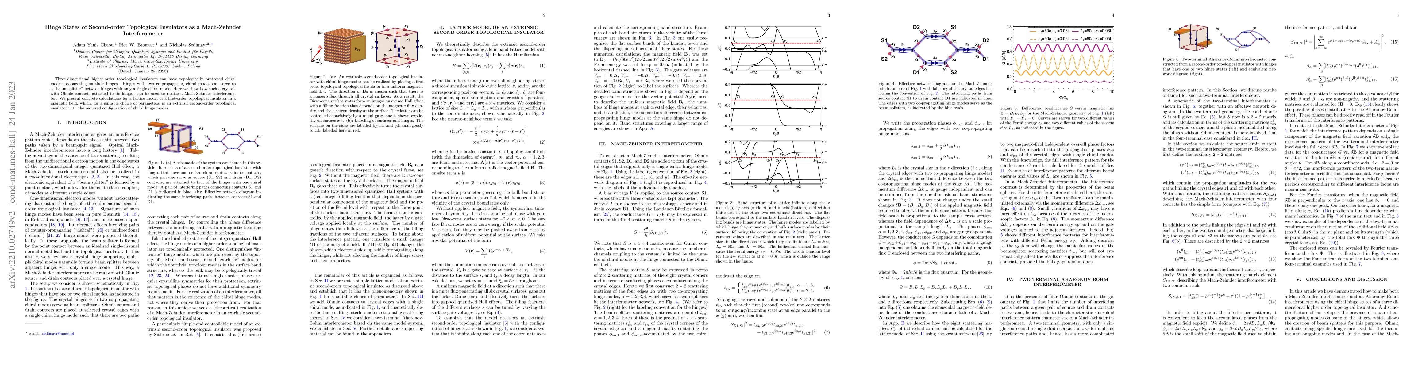 Thumbnail for Hinge States of Second-Order Topological Insulators as a Mach-Zehnder
  Interferometer