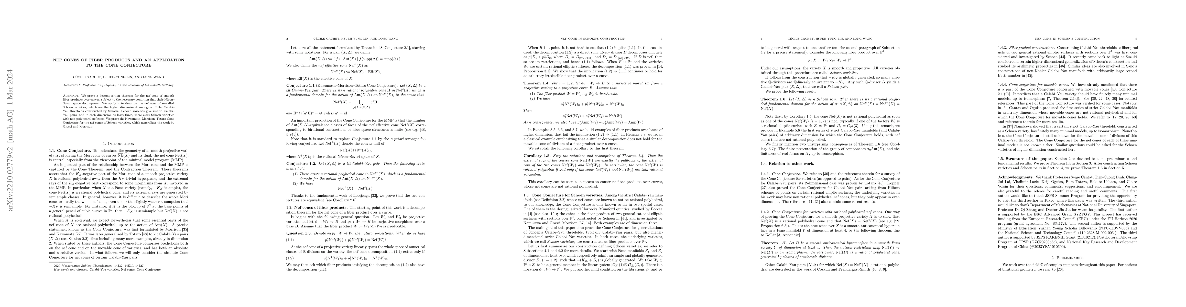 Thumbnail for Nef cones of fiber products and an application to the Cone Conjecture
