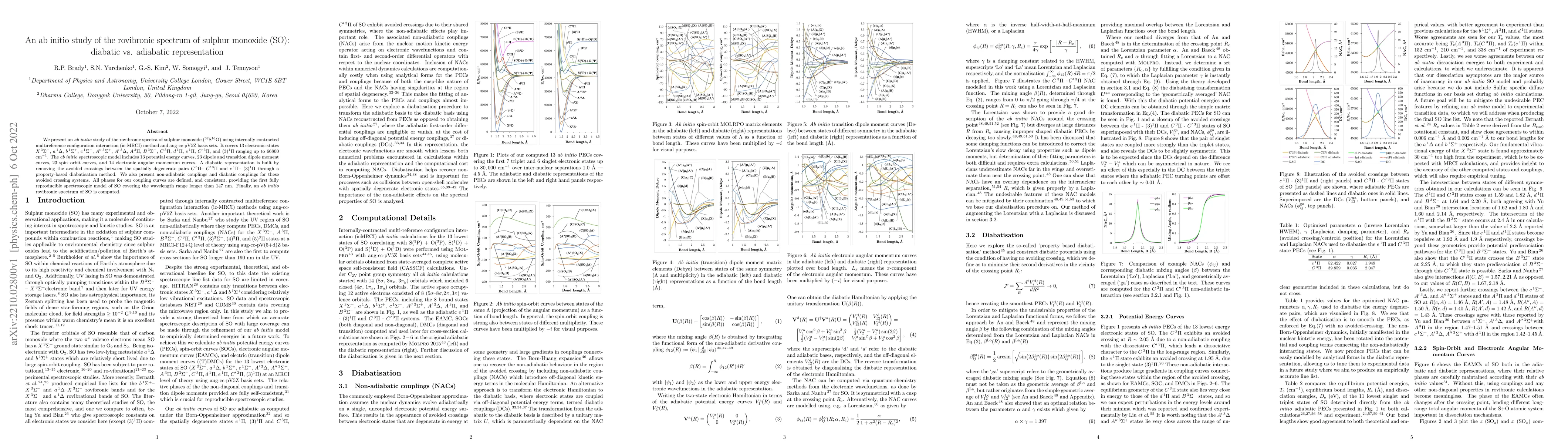 Thumbnail for An ab initio study of the rovibronic spectrum of sulphur monoxide (SO):
  diabatic vs. adiabatic representation