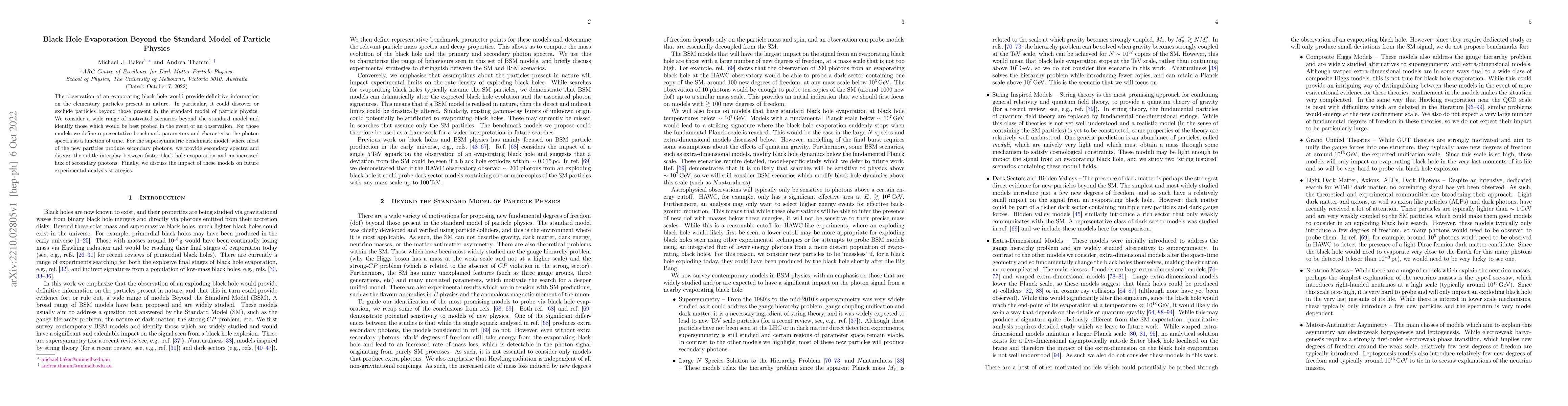 Thumbnail for Black Hole Evaporation Beyond the Standard Model of Particle Physics