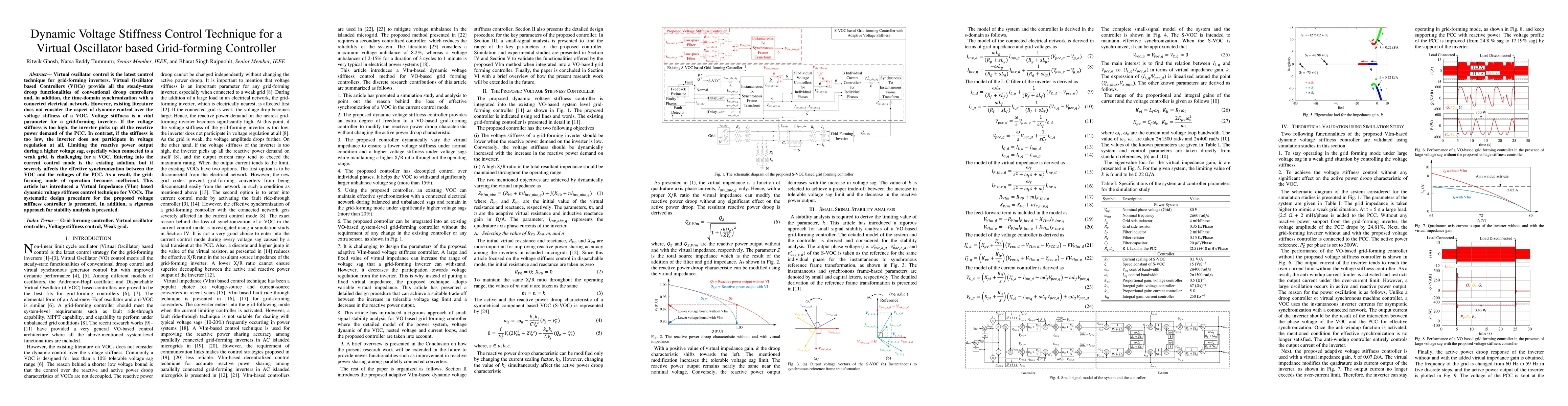 Thumbnail for Dynamic Voltage Stiffness Control Technique for a Virtual Oscillator
  based Grid-forming Controller