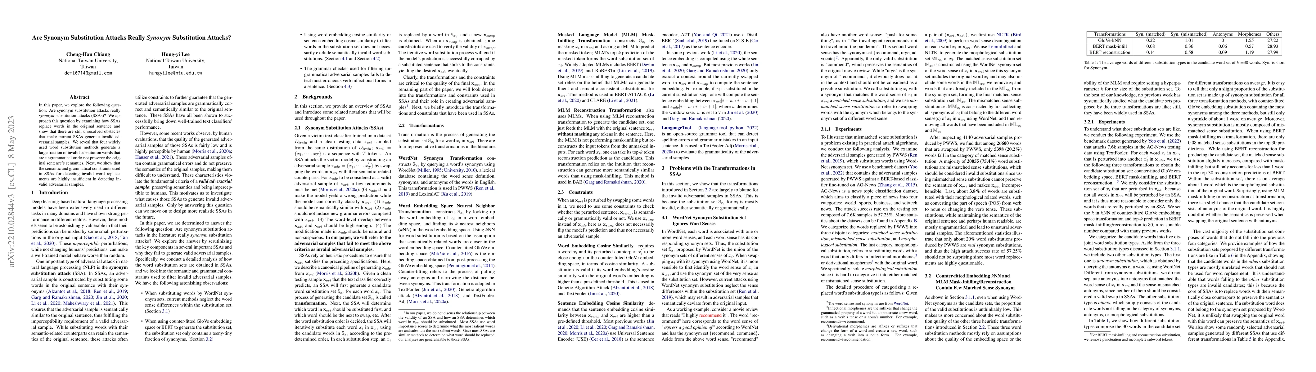 Thumbnail for Are Synonym Substitution Attacks Really Synonym Substitution Attacks?