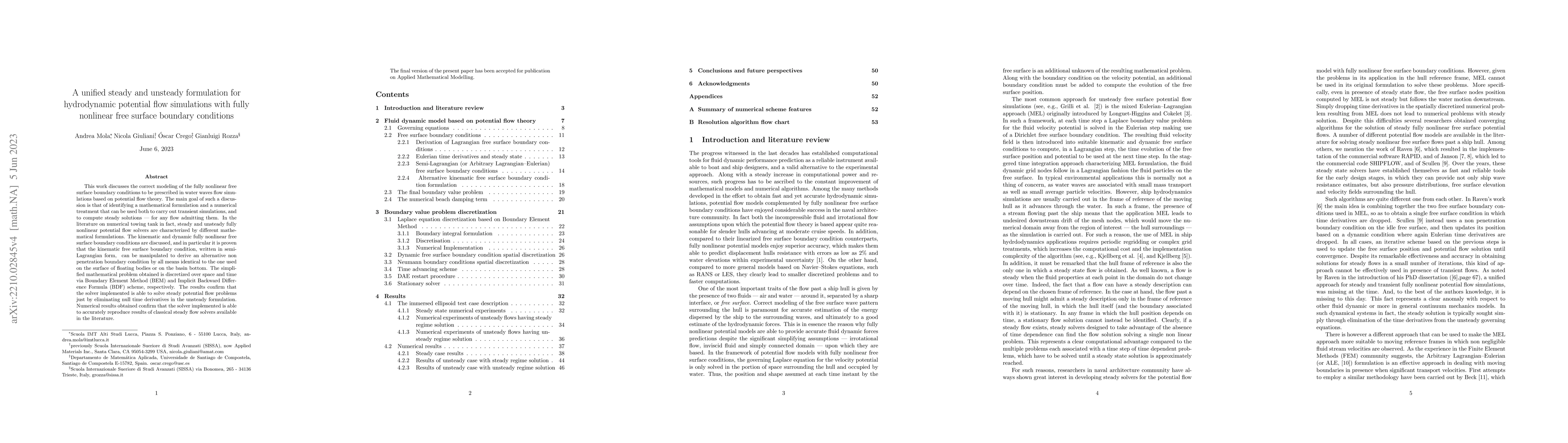 Thumbnail for A unified steady and unsteady formulation for hydrodynamic potential
  flow simulations with fully nonlinear free surface boundary conditions