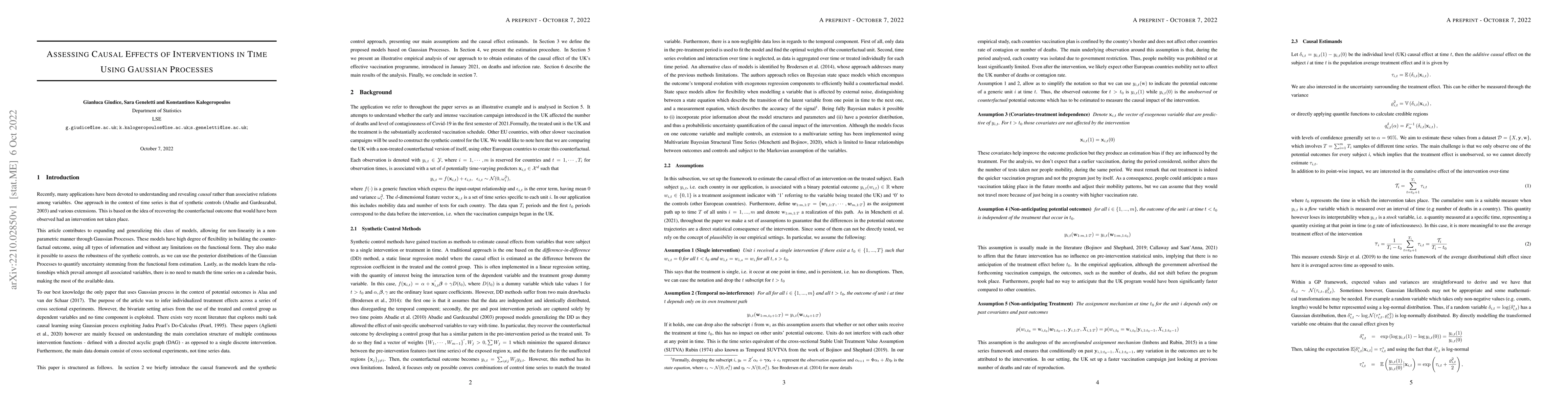 Thumbnail for Inference on Causal Effects of Interventions in Time using Gaussian
  Processes