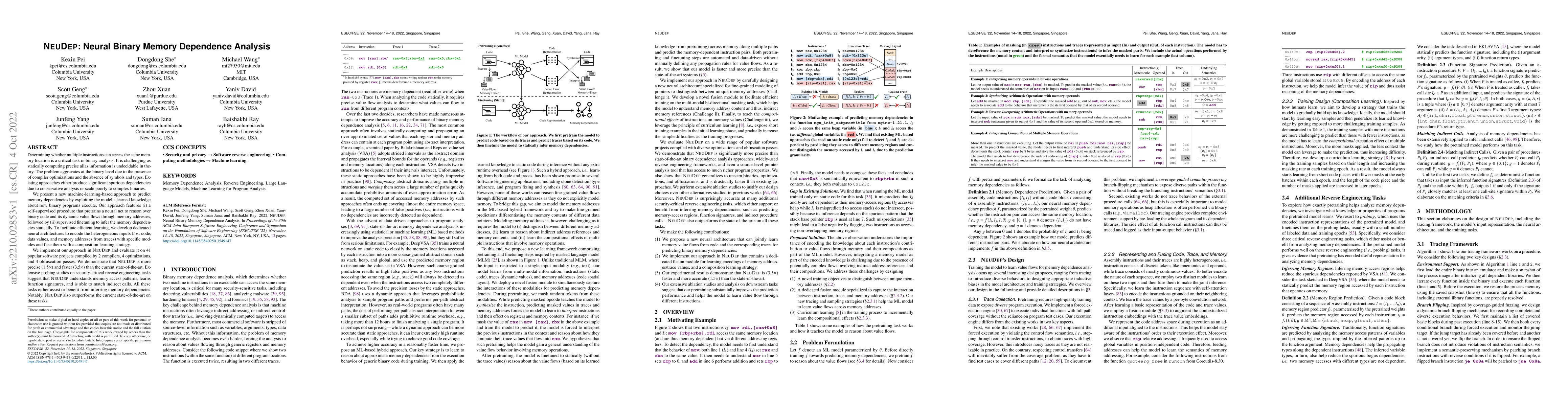 Thumbnail for NeuDep: Neural Binary Memory Dependence Analysis