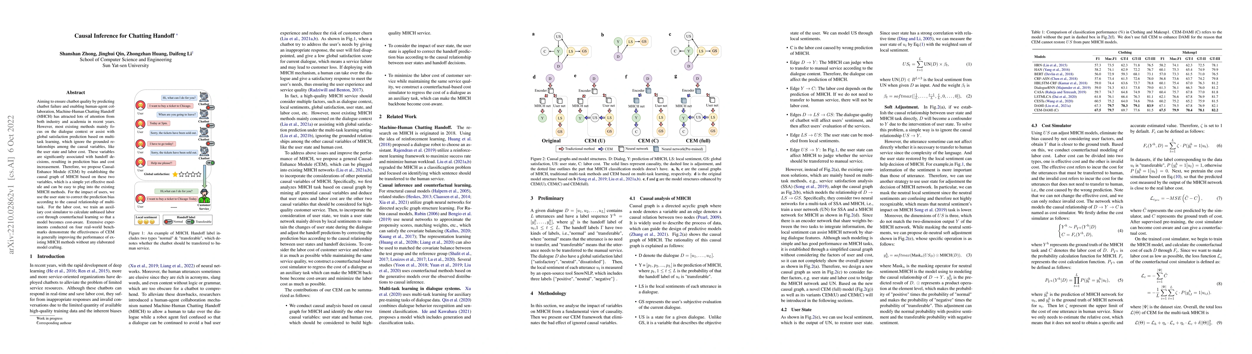 Thumbnail for Causal Inference for Chatting Handoff