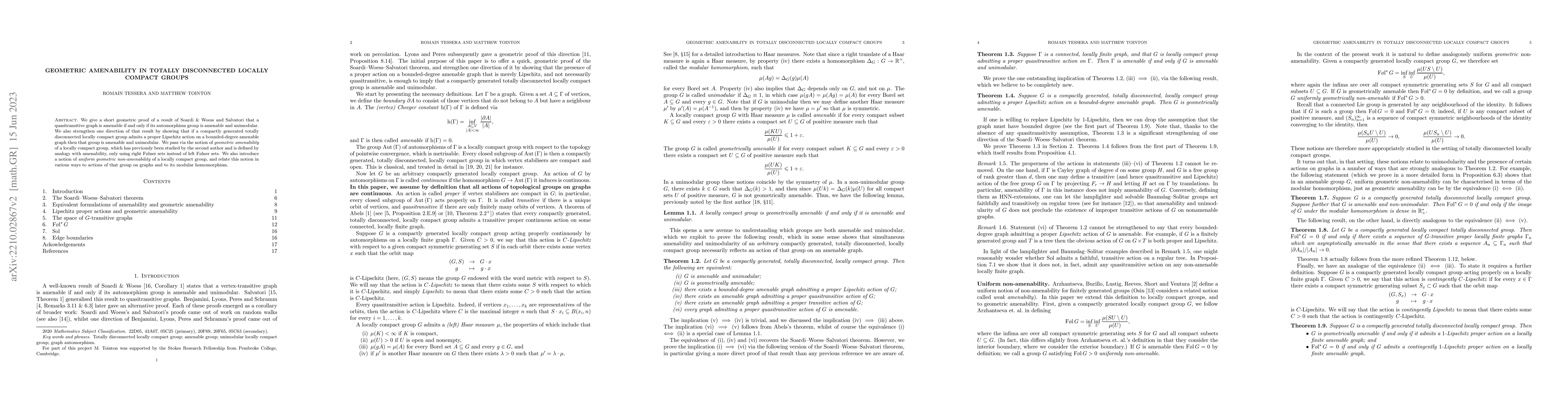 Thumbnail for Geometric amenability in totally disconnected locally compact groups