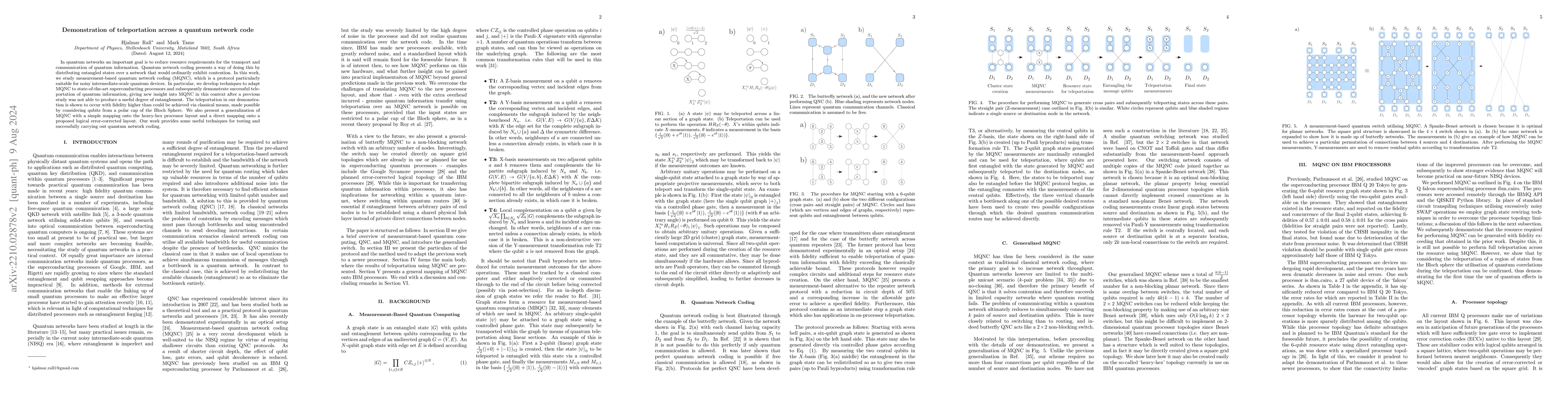 Thumbnail for Demonstration of teleportation across a quantum network code