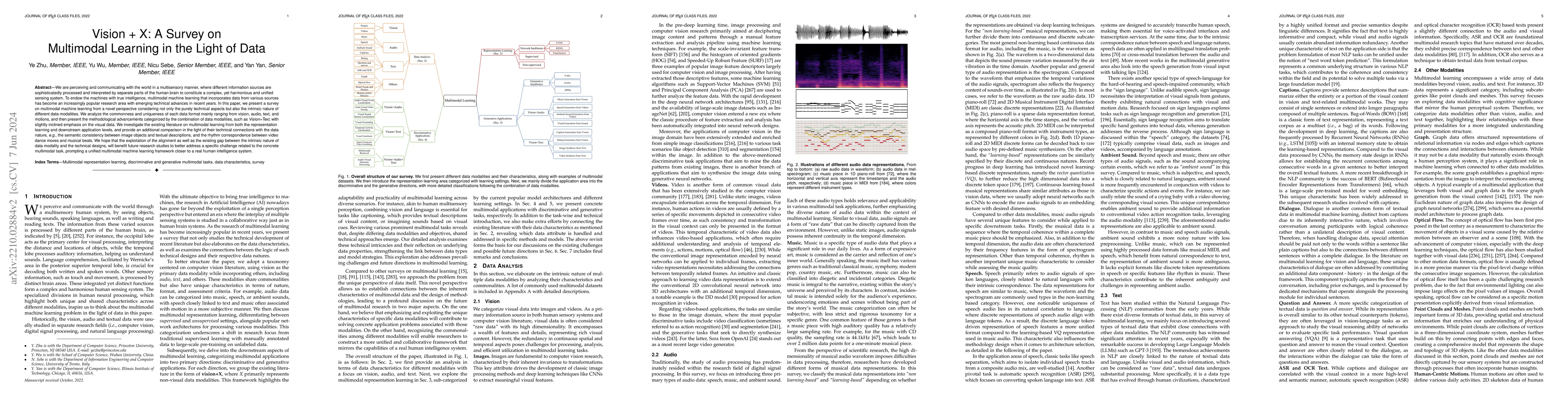 Thumbnail for Vision+X: A Survey on Multimodal Learning in the Light of Data