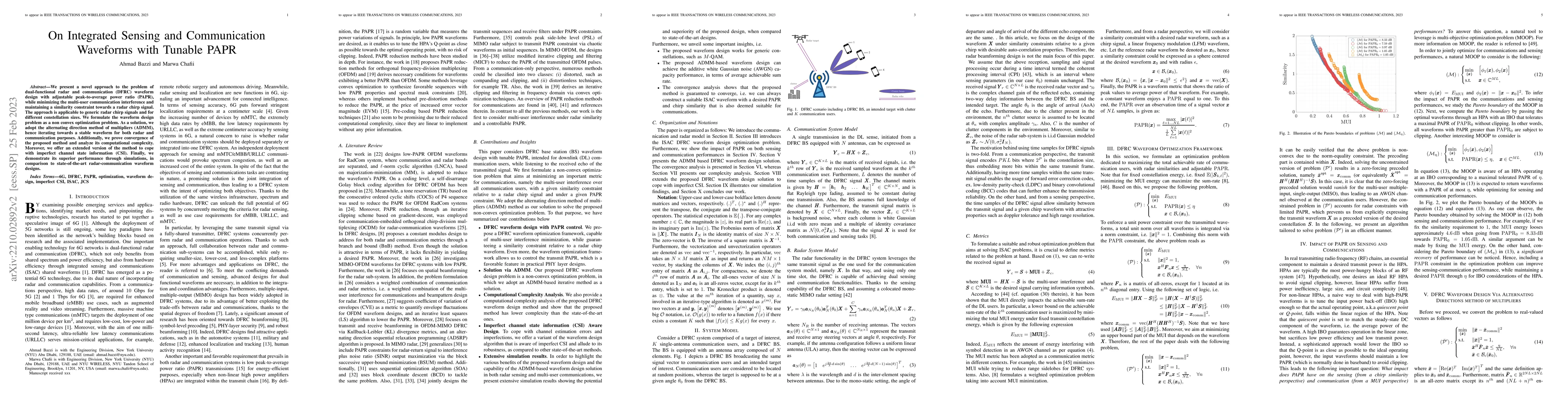 Thumbnail for On Integrated Sensing and Communication Waveforms with Tunable PAPR