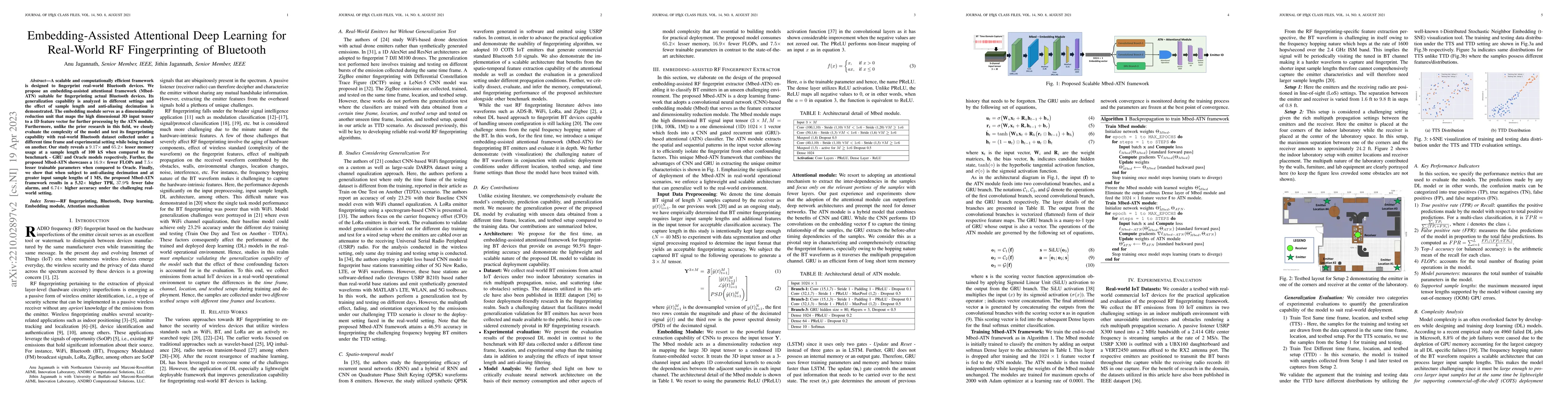 Thumbnail for Embedding-Assisted Attentional Deep Learning for Real-World RF
  Fingerprinting of Bluetooth