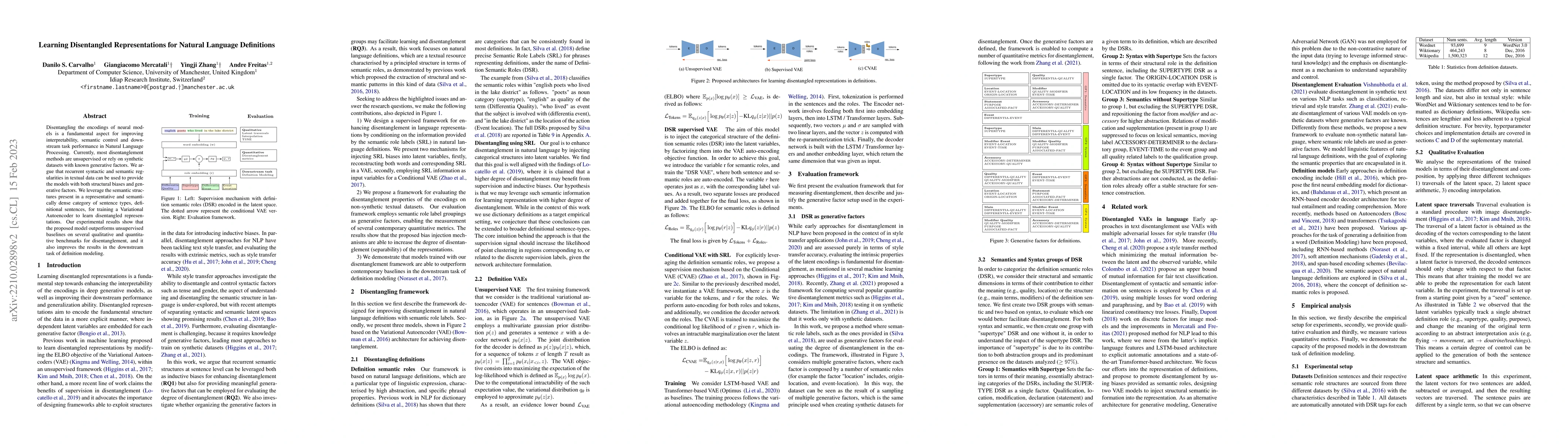 Thumbnail for Learning Disentangled Representations for Natural Language Definitions