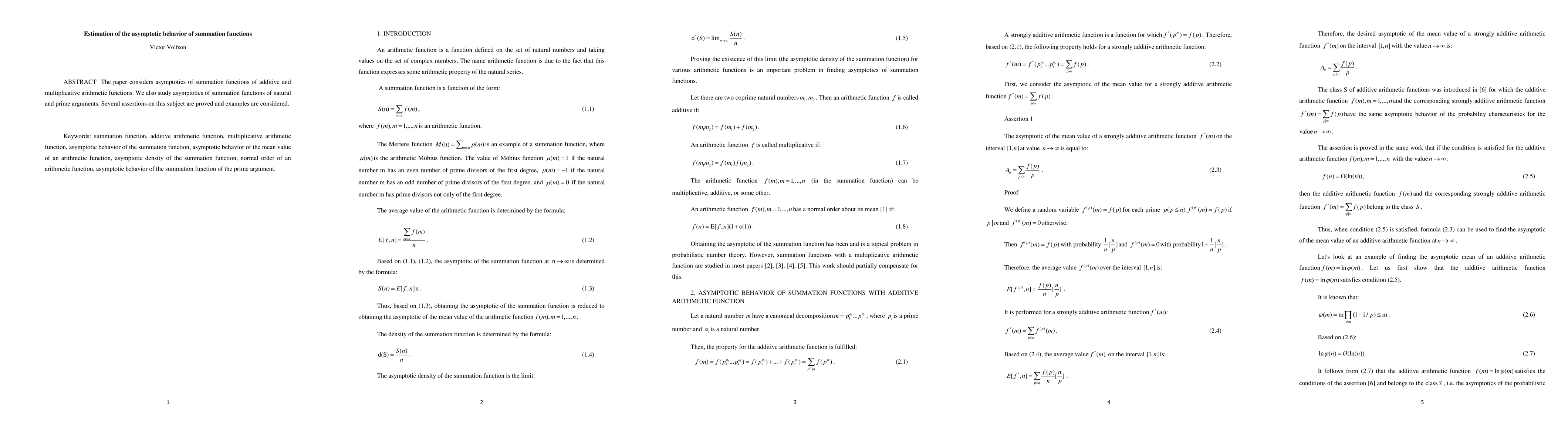 Thumbnail for Estimation of the asymptotic behavior of summation functions