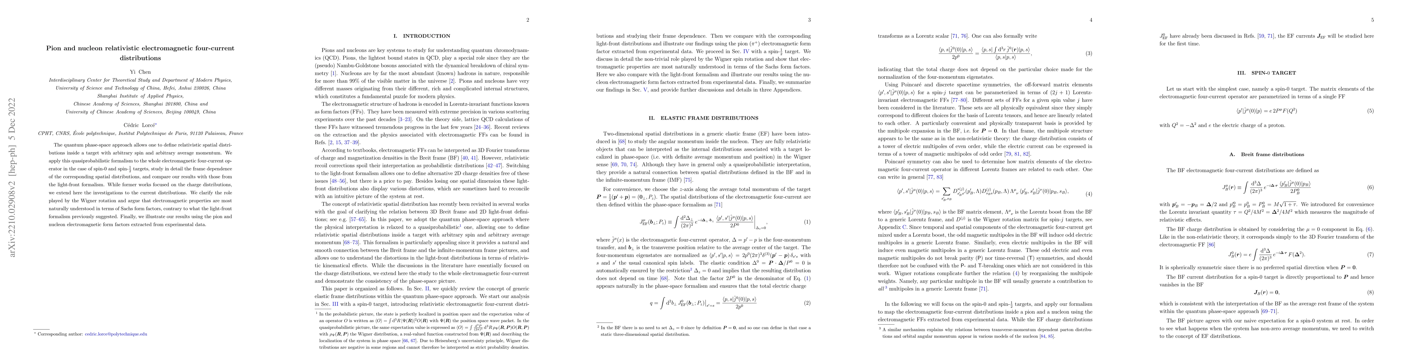 Thumbnail for Pion and nucleon relativistic electromagnetic four-current distributions
