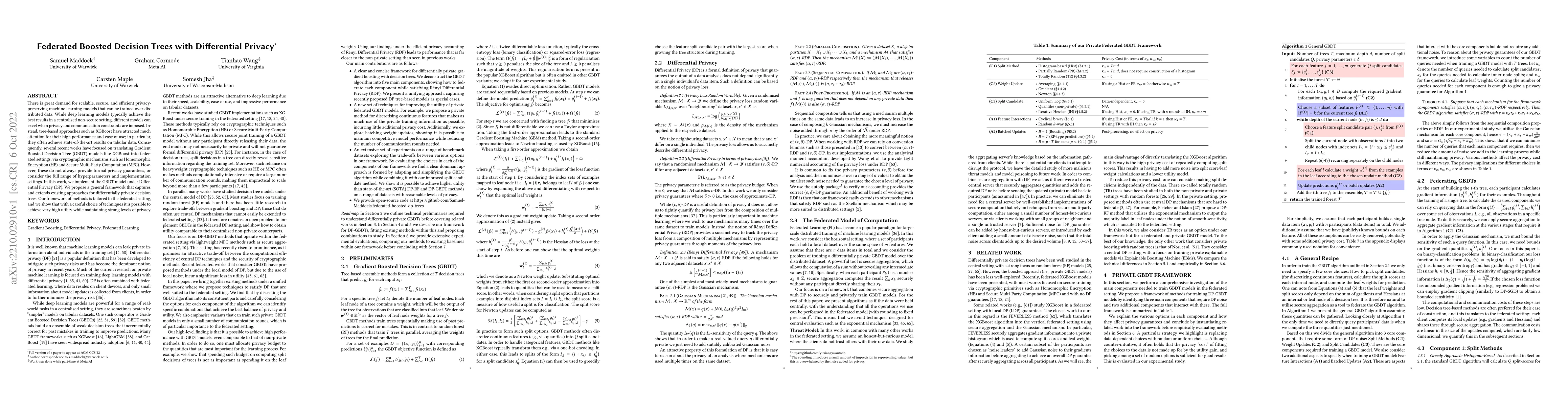 Thumbnail for Federated Boosted Decision Trees with Differential Privacy