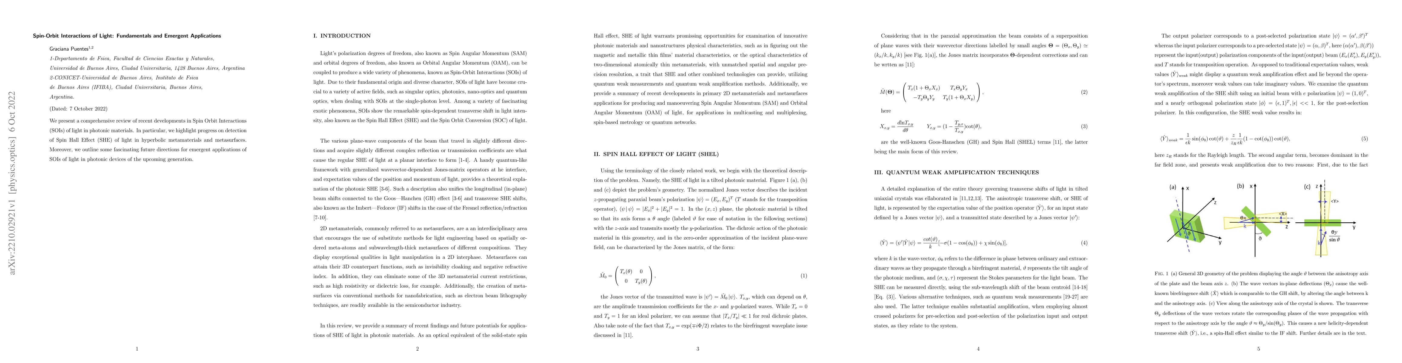 Thumbnail for Spin-Orbit Interactions of Light: Fundamentals and Emergent Applications