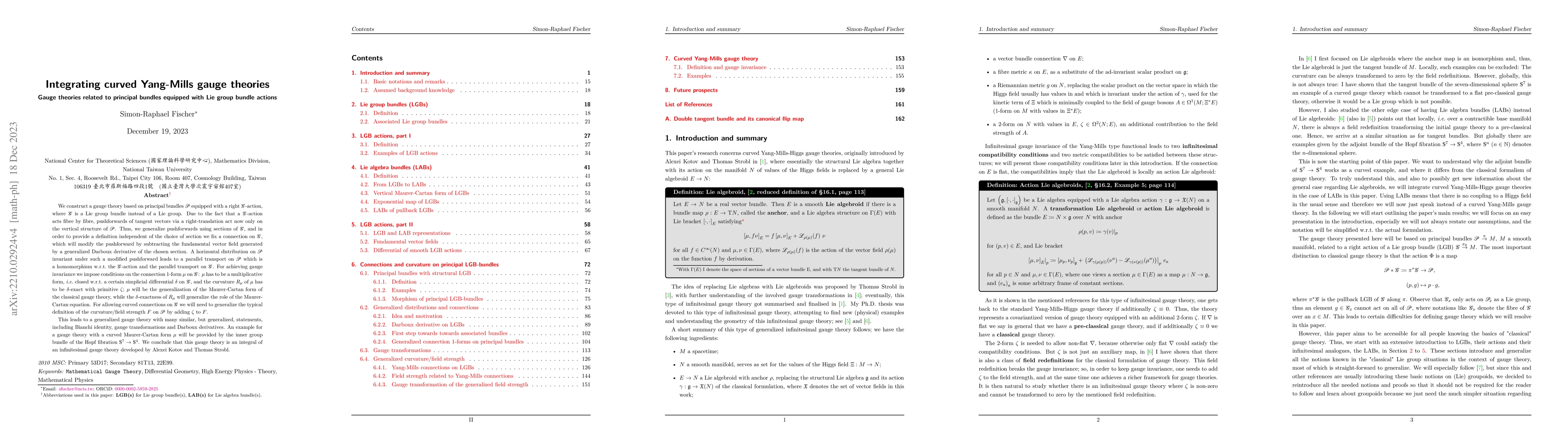 Thumbnail for Integrating curved Yang-Mills gauge theories