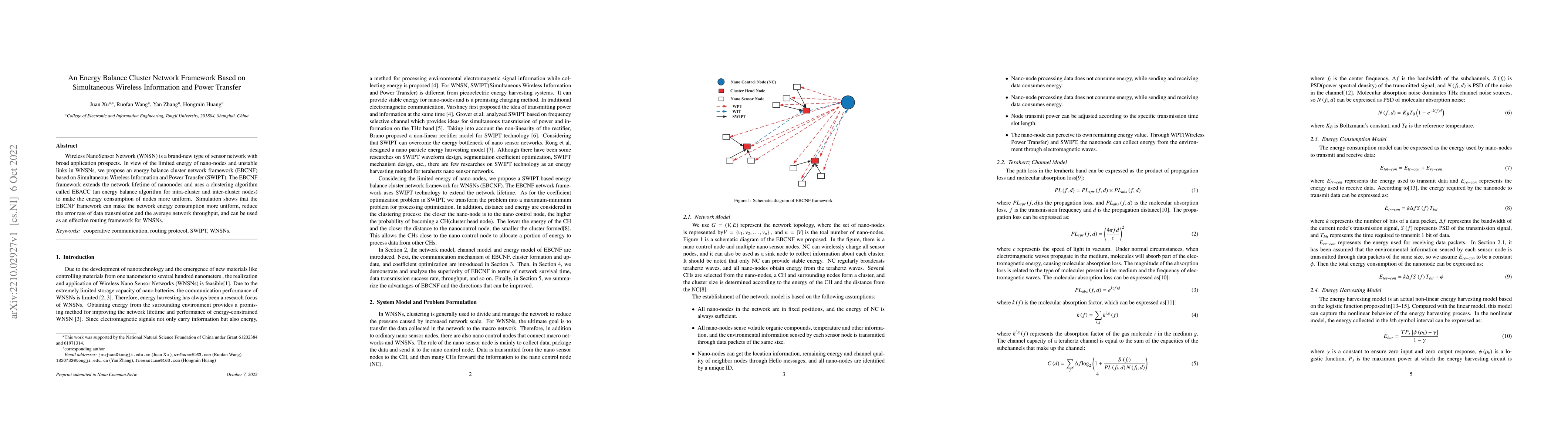 Thumbnail for An Energy Balance Cluster Network Framework Based on SWIPT