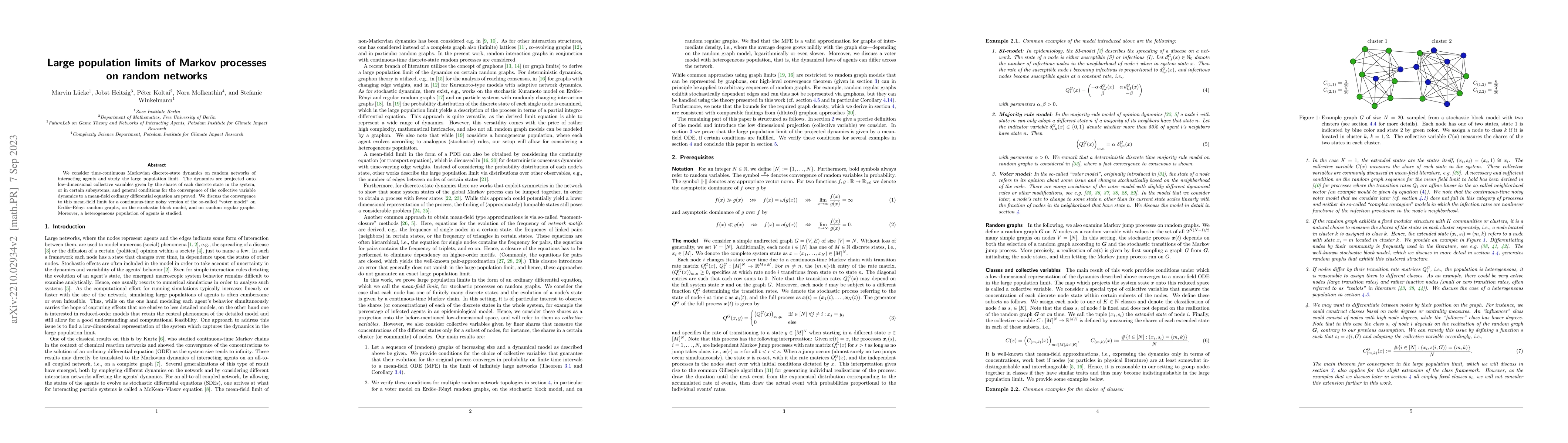 Thumbnail for Large population limits of Markov processes on random networks