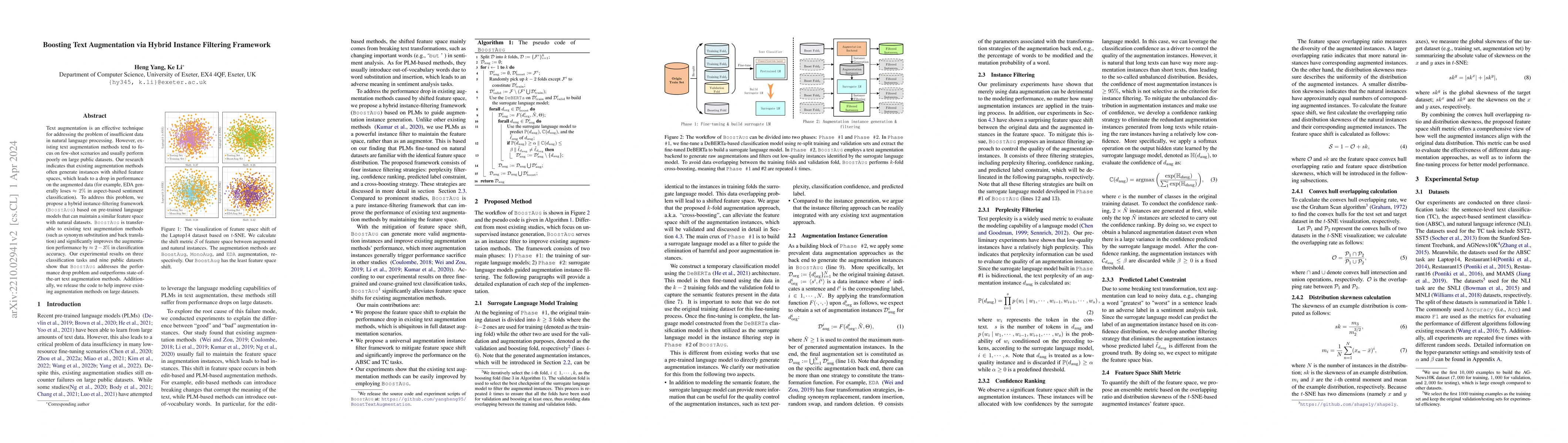 Thumbnail for BootAug: Boosting Text Augmentation via Hybrid Instance Filtering
  Framework