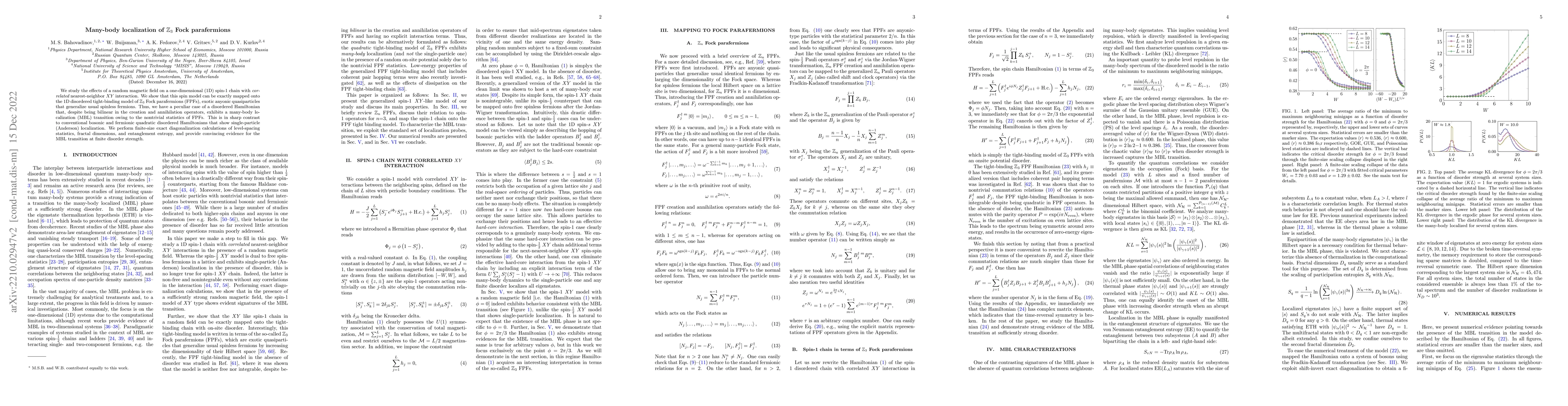 Thumbnail for Many-body localization of ${\mathbb Z}_3$ Fock parafermions