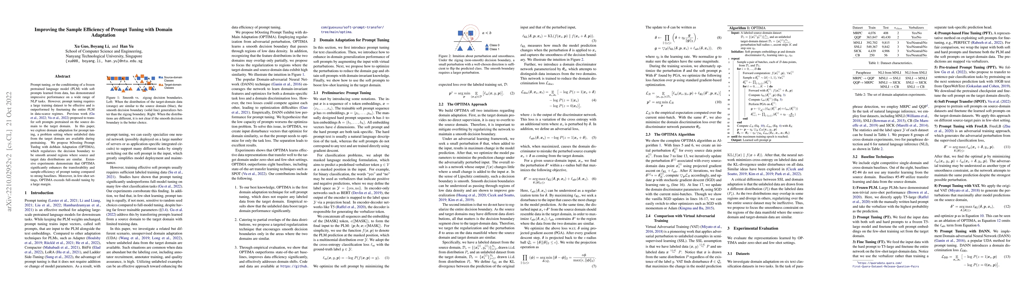Thumbnail for Improving the Sample Efficiency of Prompt Tuning with Domain Adaptation