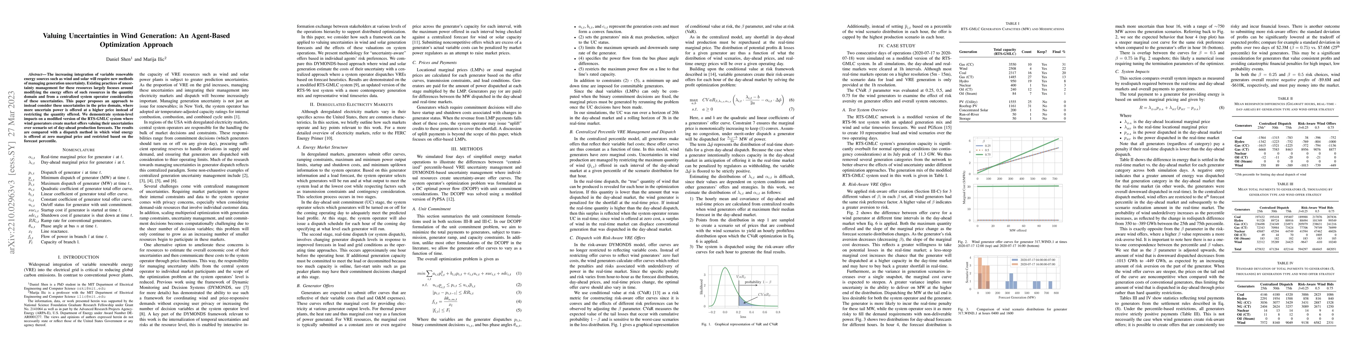 Thumbnail for Valuing Uncertainties in Wind Generation: An Agent-Based Optimization
  Approach