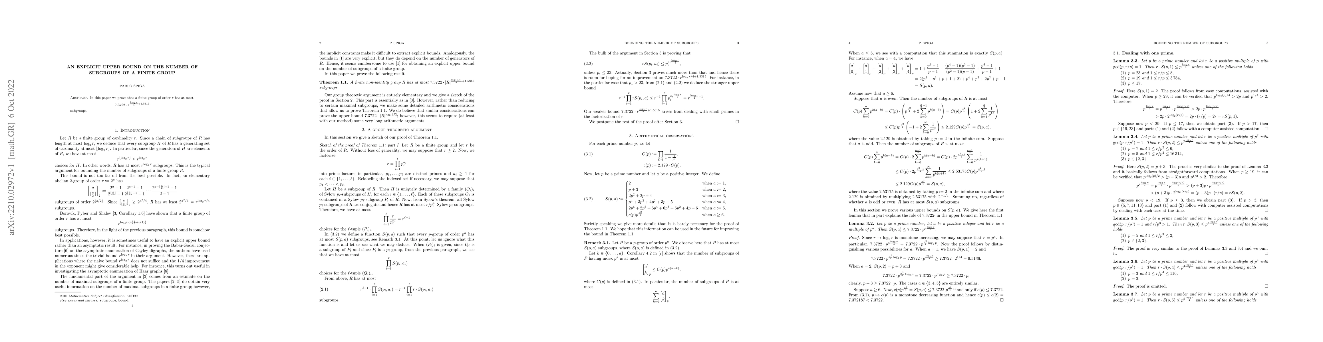 Thumbnail for An explicit upper bound on the number of subgroups of a finite group
