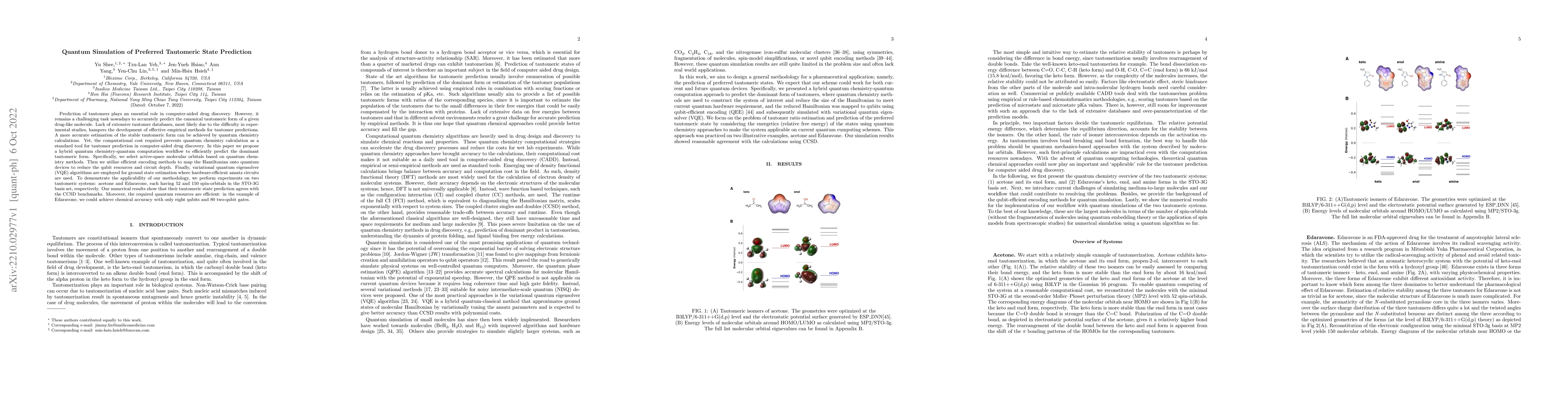 Thumbnail for Quantum Simulation of Preferred Tautomeric State Prediction