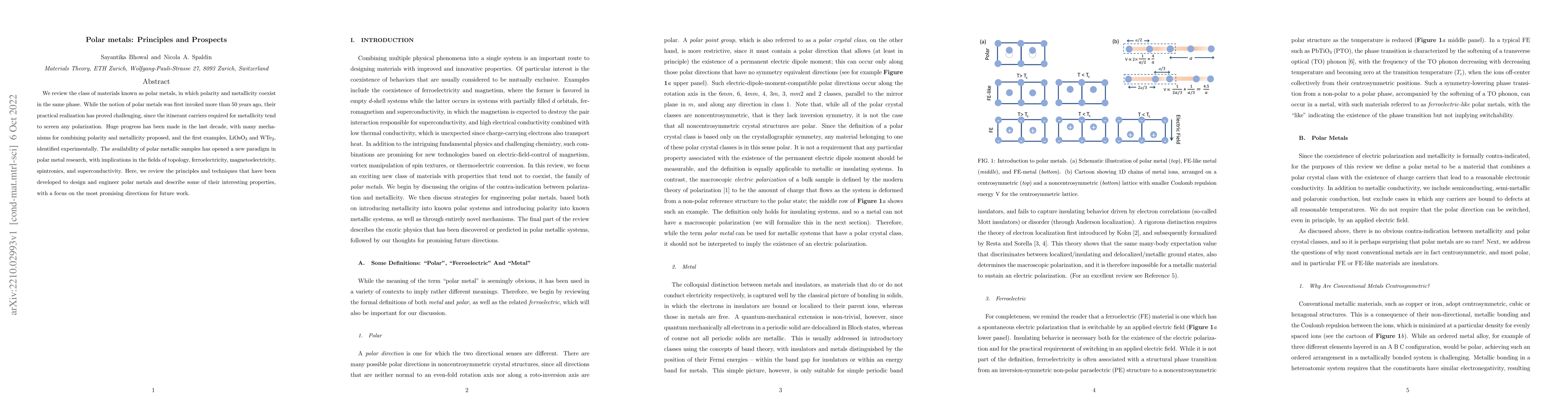 Thumbnail for Polar metals: Principles and Prospects