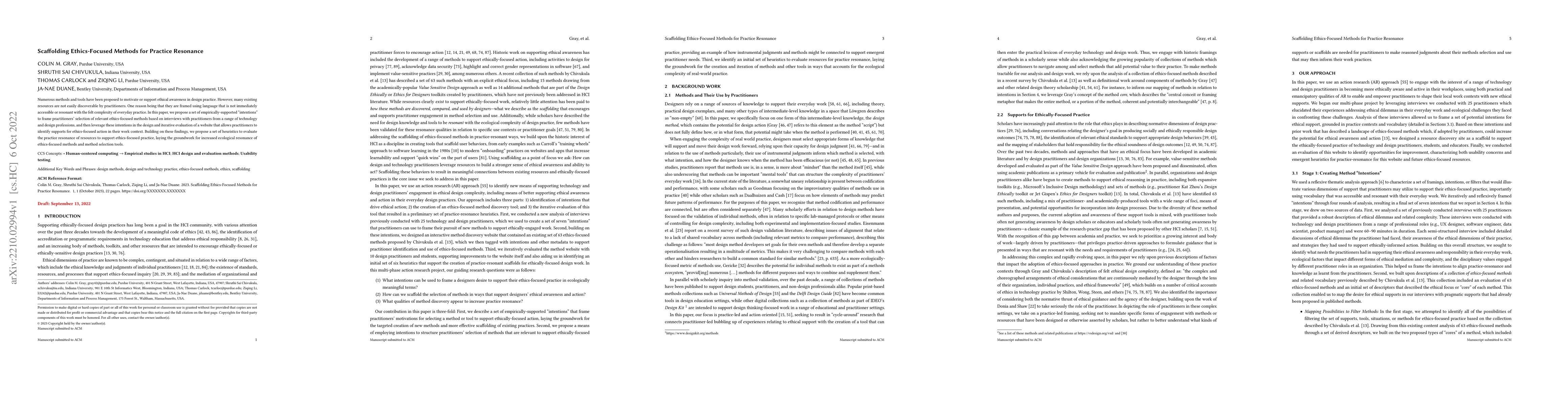 Thumbnail for Scaffolding Ethics-Focused Methods for Practice Resonance