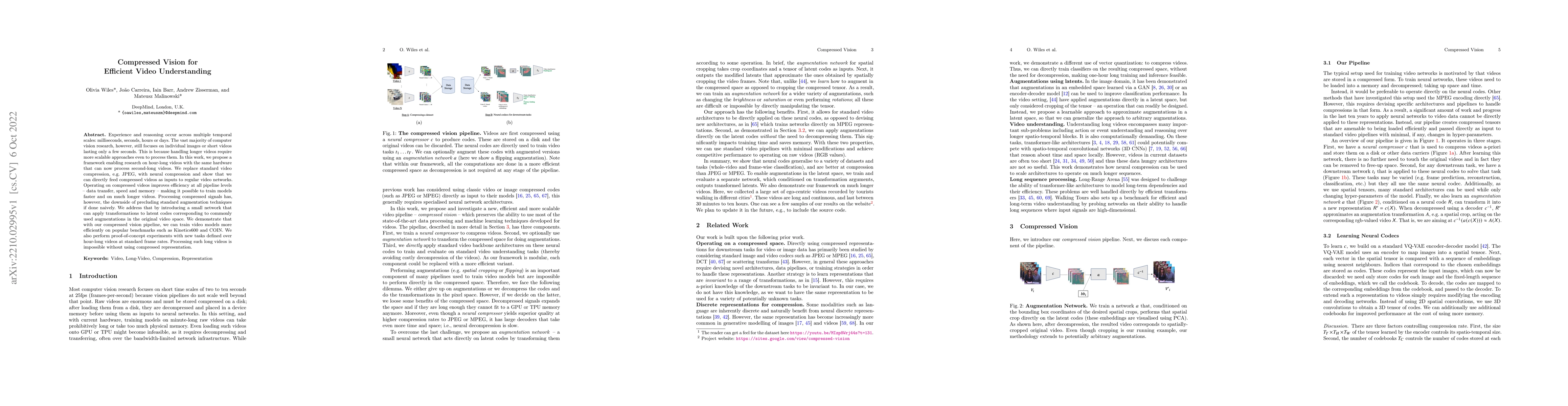 Thumbnail for Compressed Vision for Efficient Video Understanding