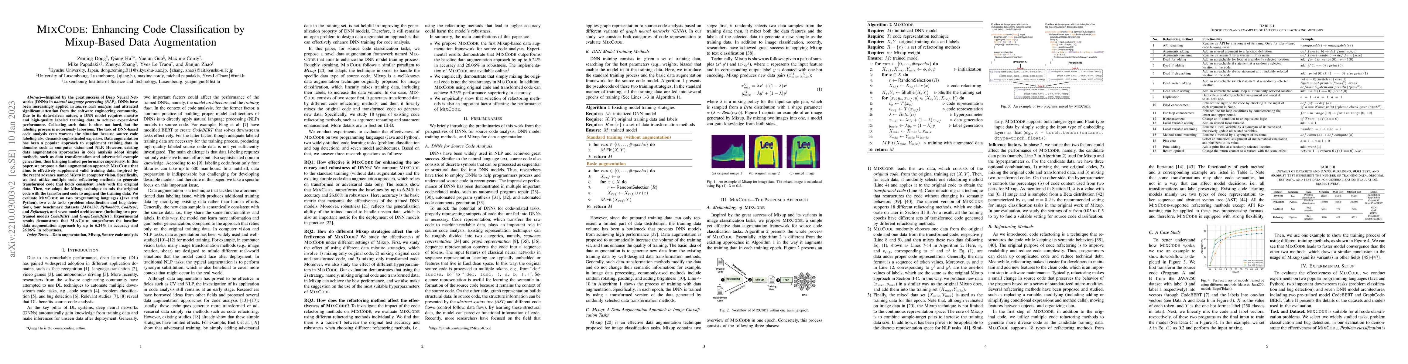 Thumbnail for MIXCODE: Enhancing Code Classification by Mixup-Based Data Augmentation