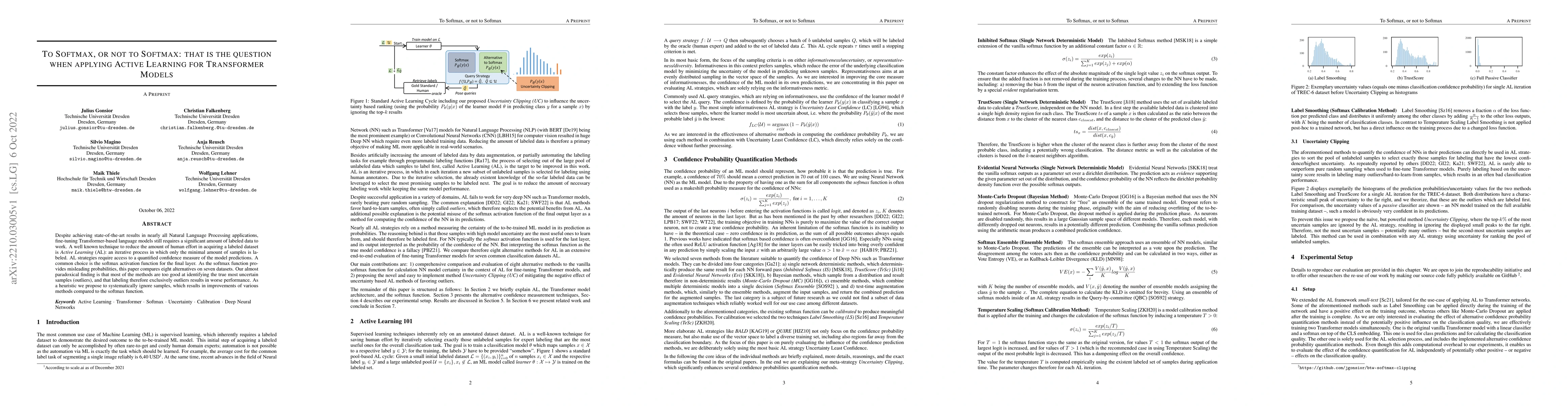Thumbnail for To Softmax, or not to Softmax: that is the question when applying Active
  Learning for Transformer Models