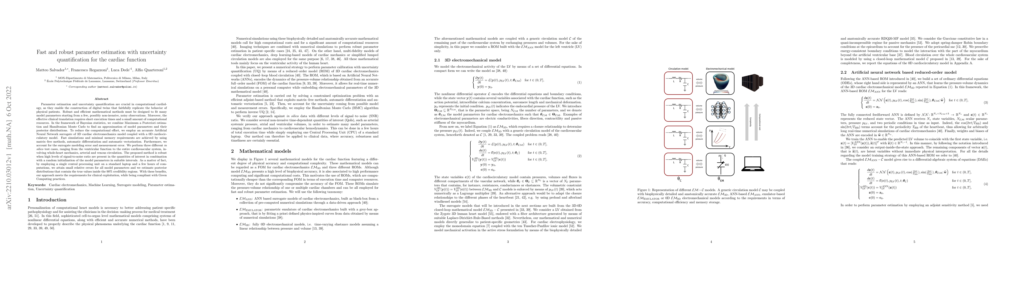Thumbnail for Fast and robust parameter estimation with uncertainty quantification for
  the cardiac function