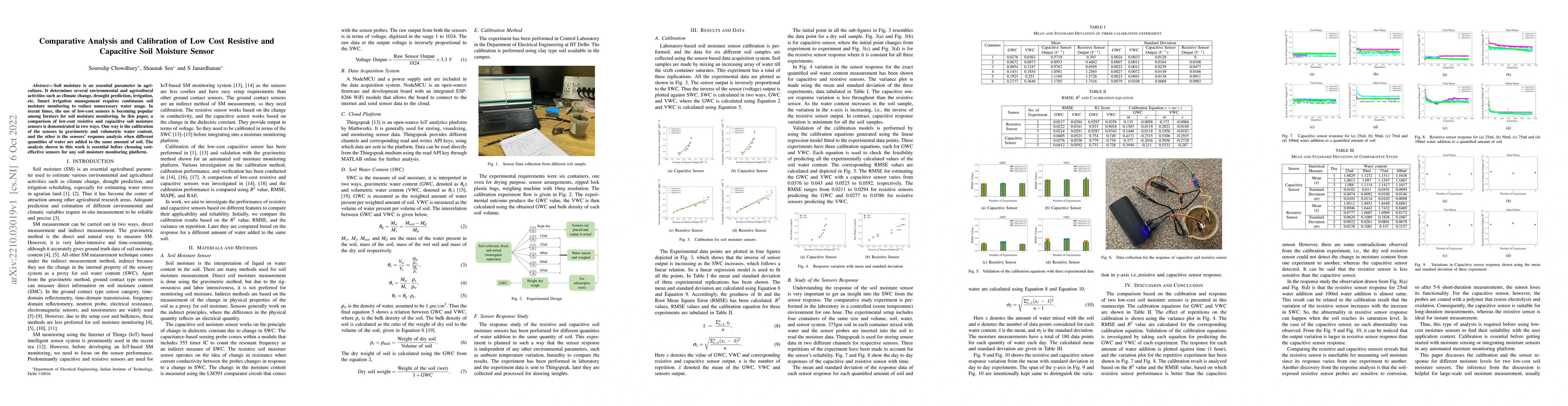 Thumbnail for Comparative Analysis and Calibration of Low Cost Resistive and
  Capacitive Soil Moisture Sensor