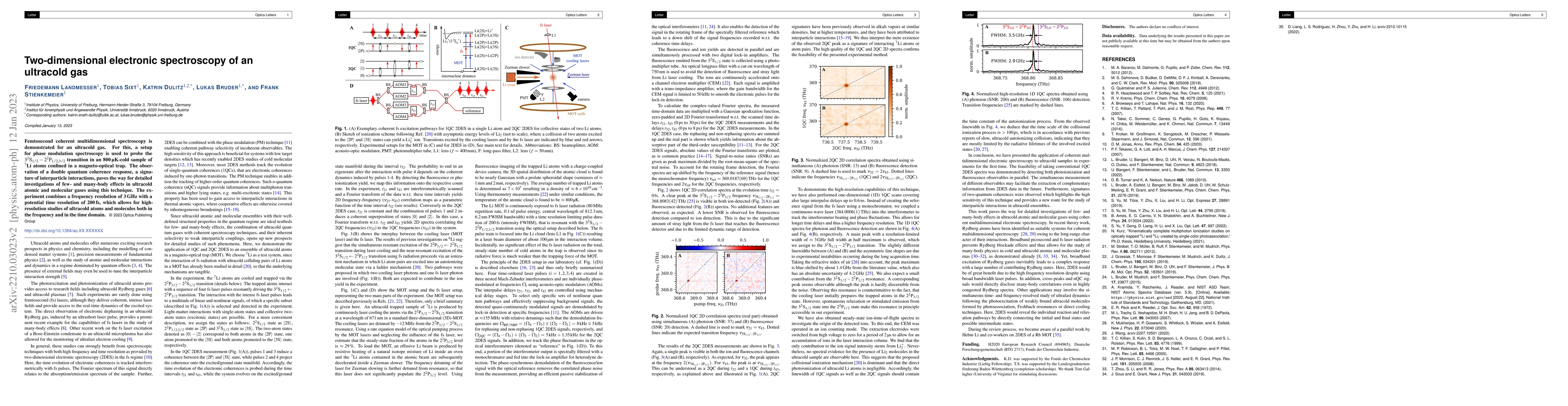 Thumbnail for Two-dimensional electronic spectroscopy of an ultracold gas