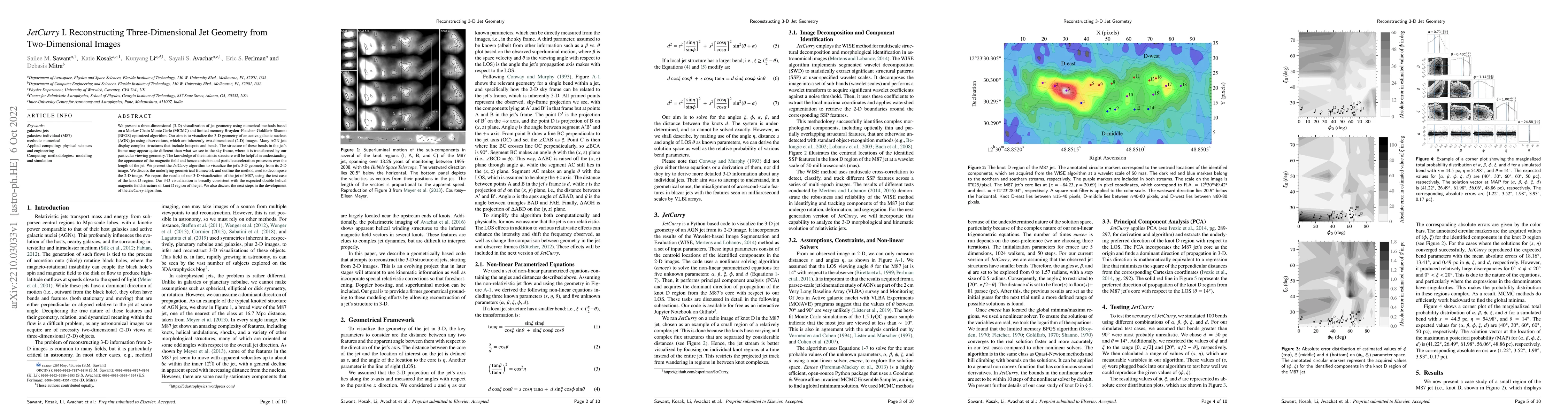 Thumbnail for $JetCurry$ I. Reconstructing Three-Dimensional Jet Geometry from
  Two-Dimensional Images