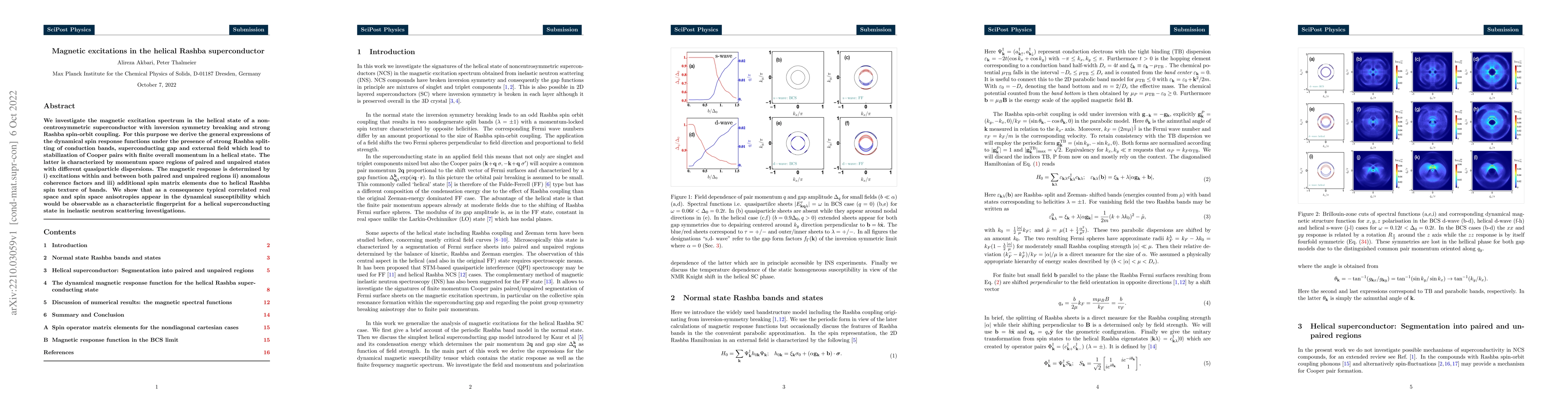 Thumbnail for Magnetic excitations in the helical Rashba superconductor