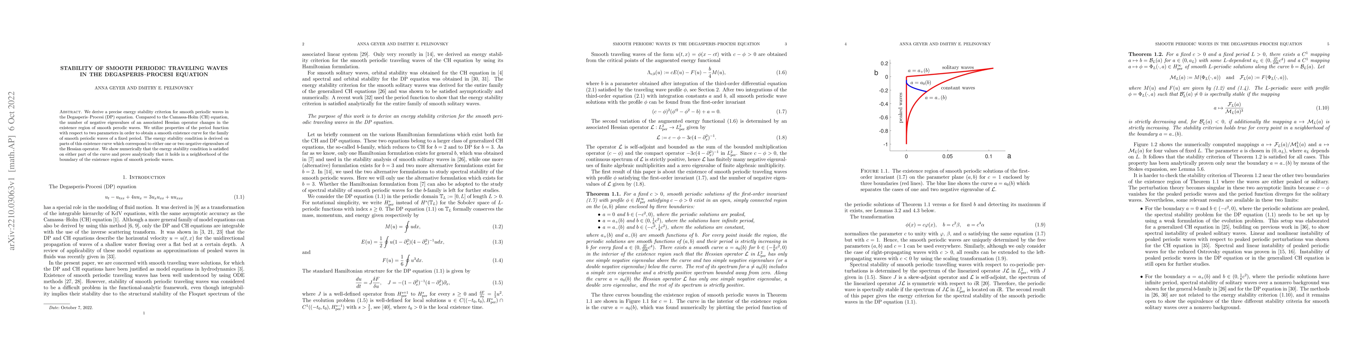 Thumbnail for Stability of smooth periodic traveling waves in the Degasperis-Procesi
  equation