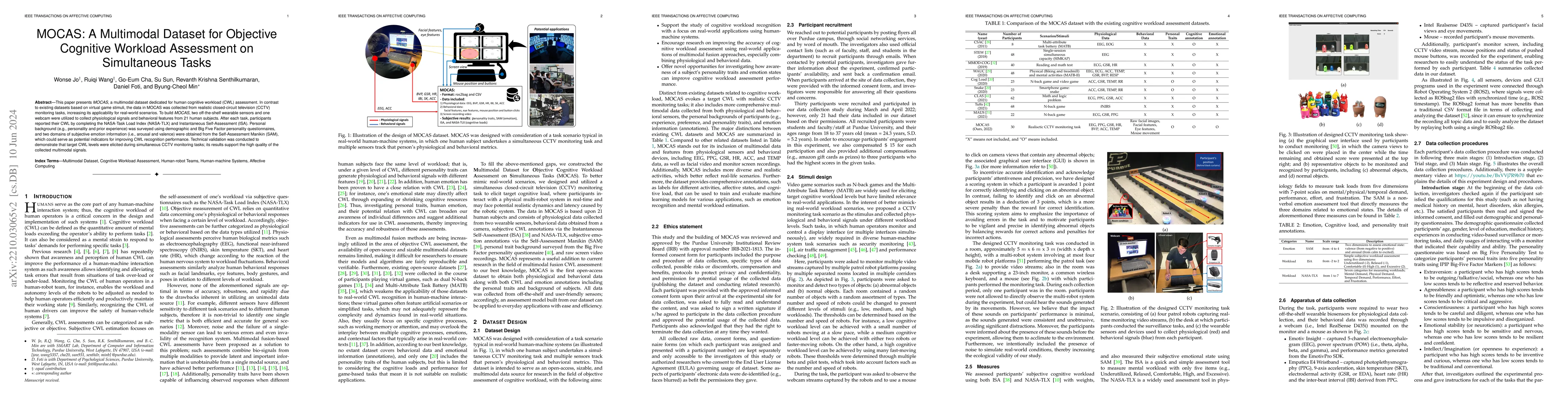 Thumbnail for MOCAS: A Multimodal Dataset for Objective Cognitive Workload Assessment
  on Simultaneous Tasks