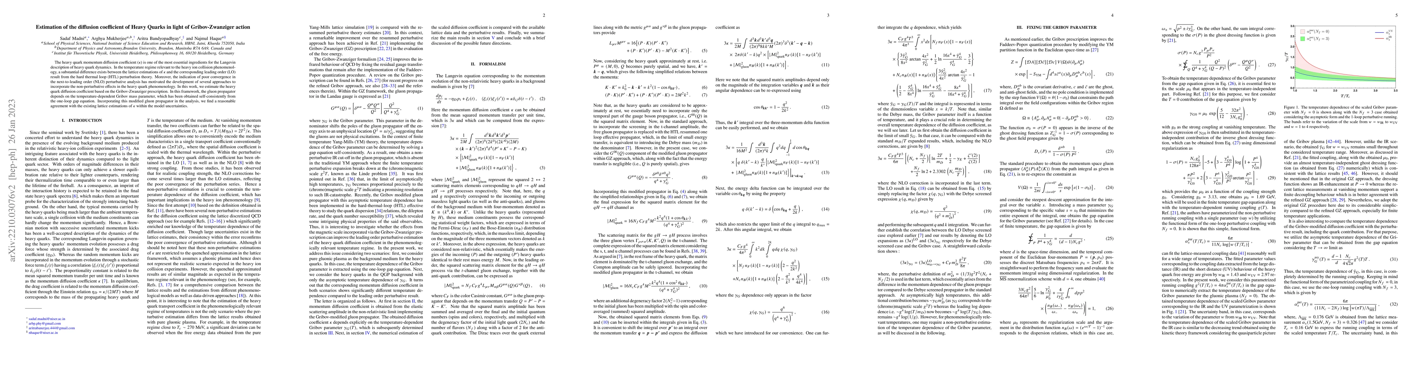 Thumbnail for Estimation of the diffusion coefficient of Heavy Quarks in light of
  Gribov-Zwanziger action